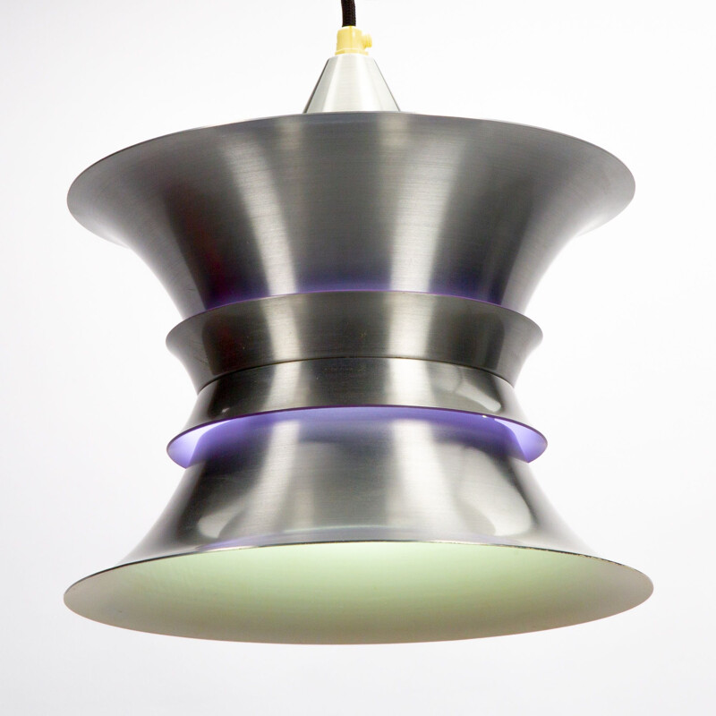 Vintage hanglamp in paars metaal van Bent Nordsted voor Lyskaer Belysning