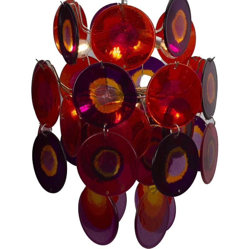 Vintage Multi Color chandelier in Murano glass by Gino Vistosi