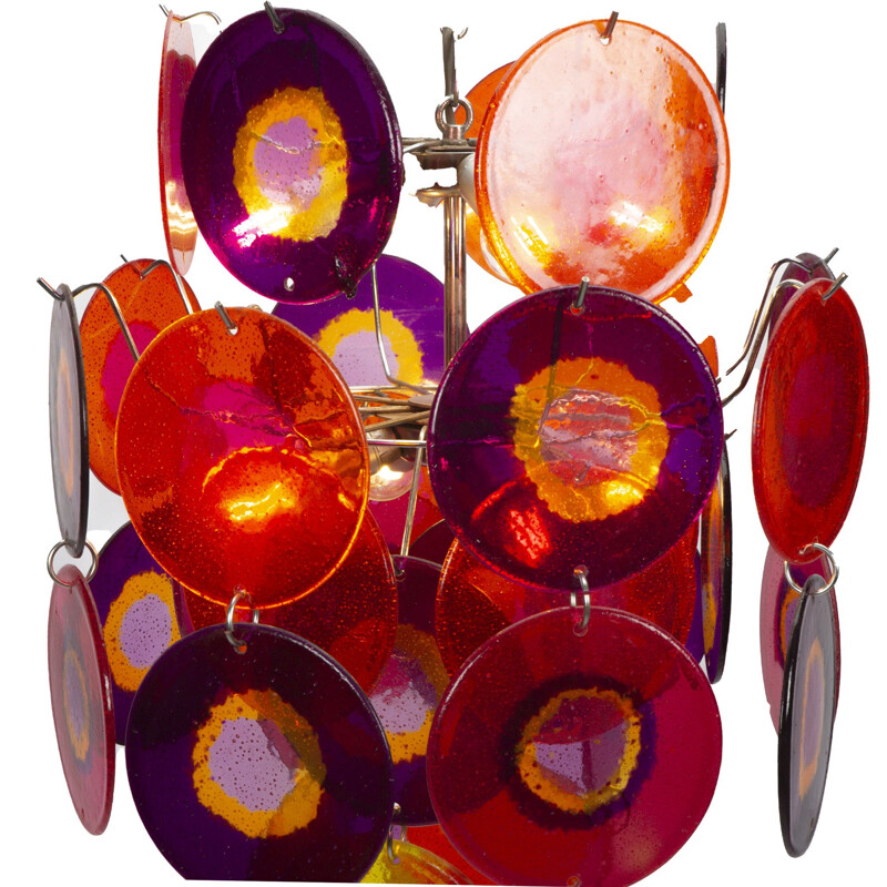 Vintage Multi Color chandelier in Murano glass by Gino Vistosi