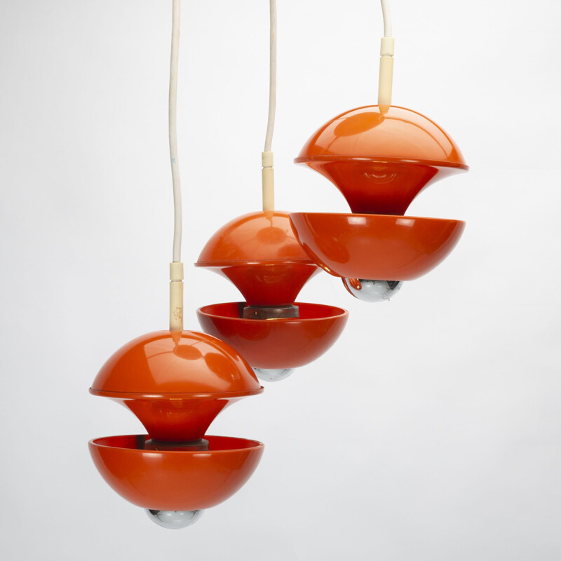 Suspension vintage orange de Klaus Hempel pour l'empereur Leuchten