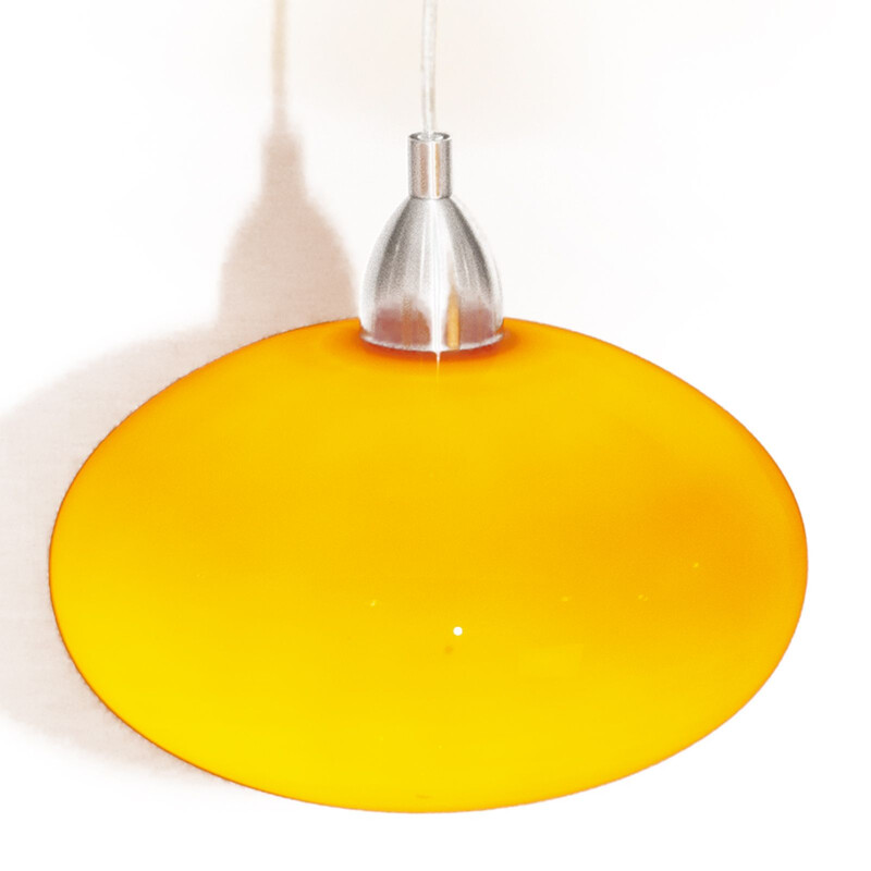 Orangefarbene Vintage-Hängeleuchte Naronickel für Eglo