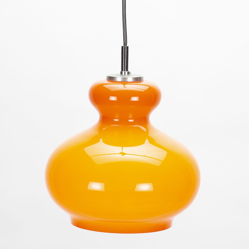 Vintage orange pendant lamp by Peil & Putzler