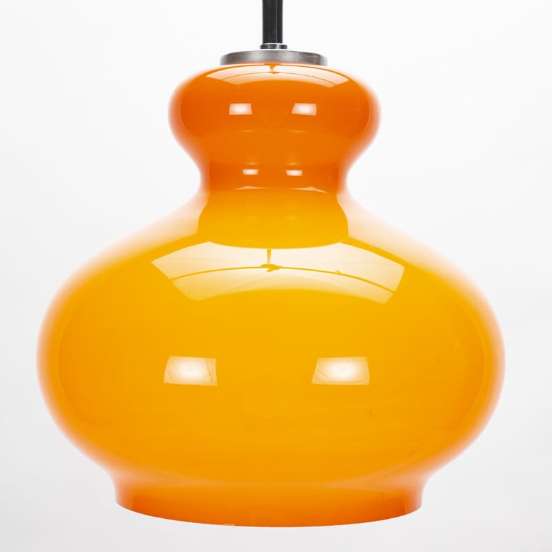 Vintage orange pendant lamp by Peil & Putzler