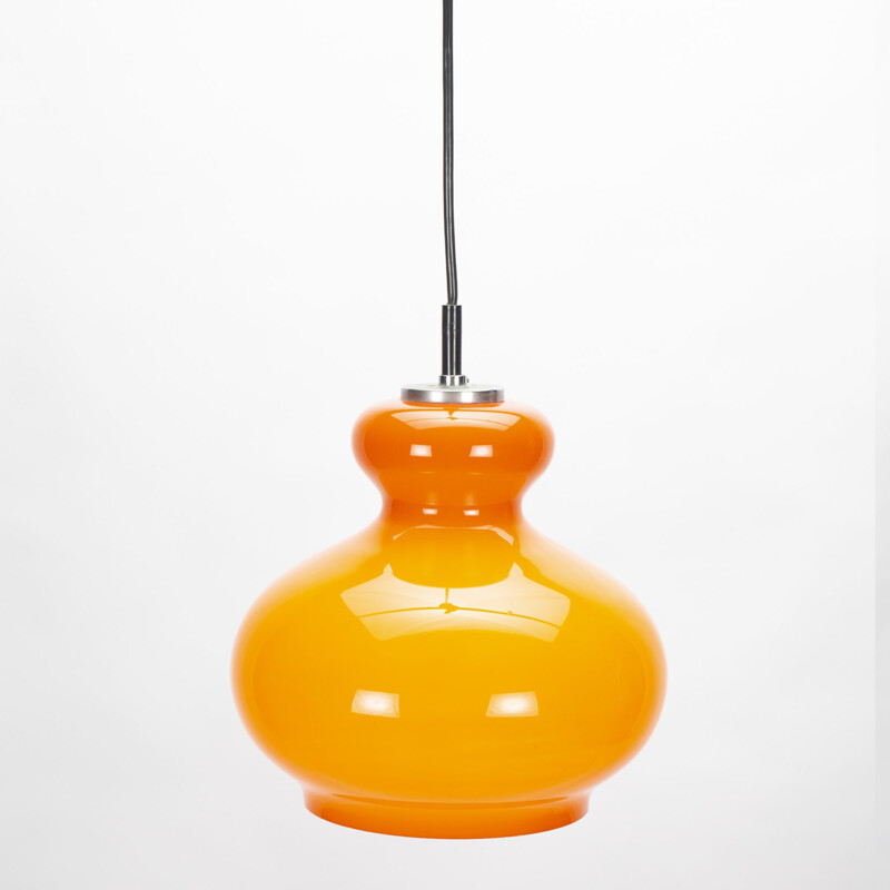 Vintage orange pendant lamp by Peil & Putzler