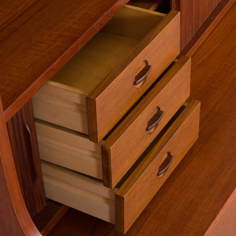 Vintage Johannes Sorth Nexo two sections bookcase with a secretaire in teakDanish 1960s