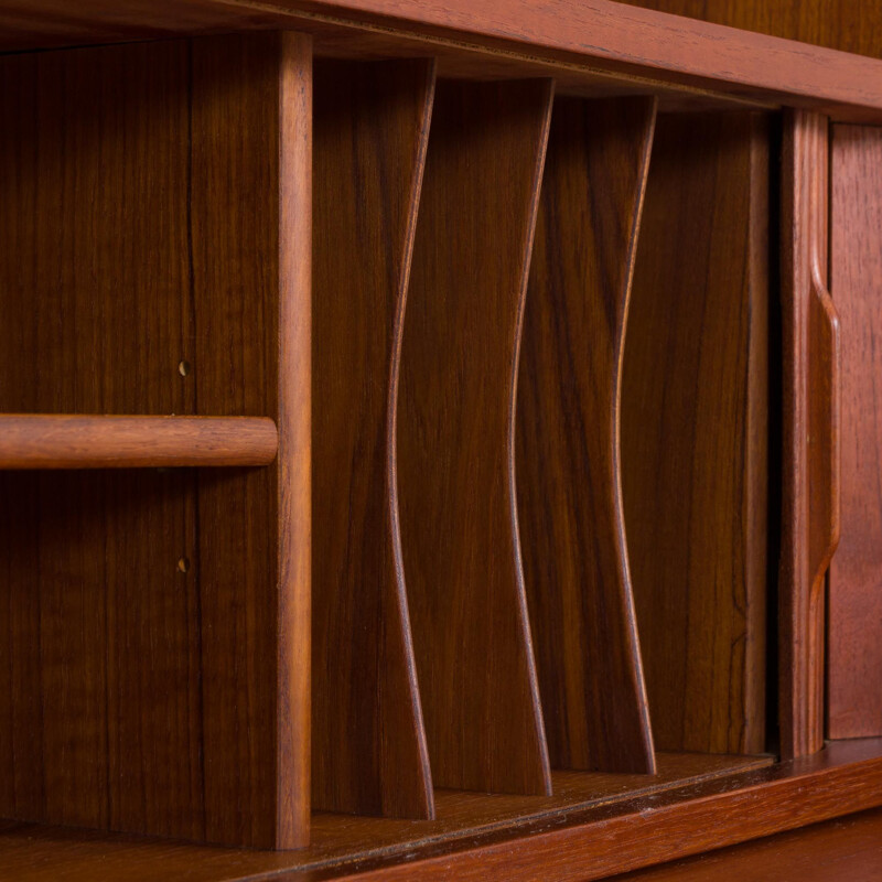 Vintage Johannes Sorth Nexo two sections bookcase with a secretaire in teakDanish 1960s