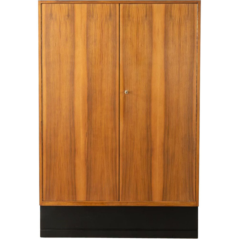 Vintage walnut veneer wardrobe, Germany 1950