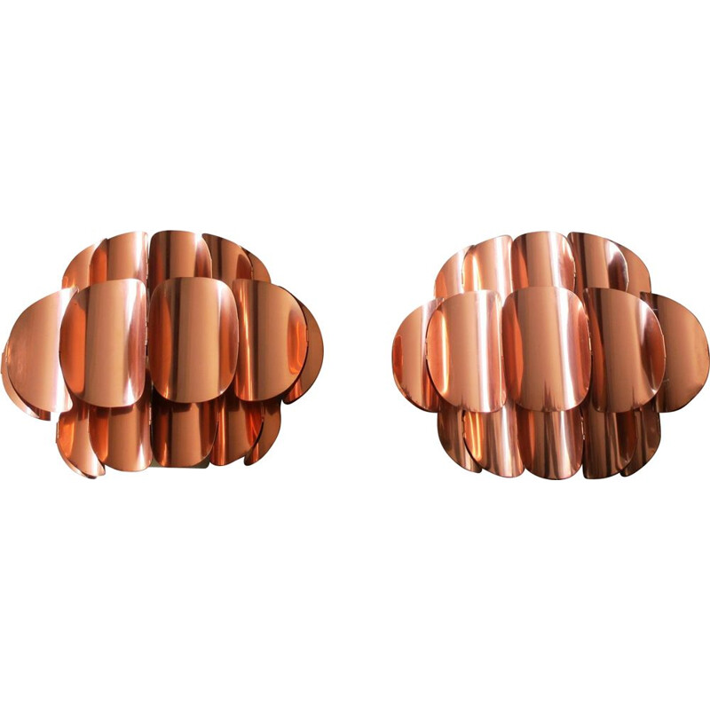 Pair of vintage copper sconces by Thorsten Orrling for Temde 1960