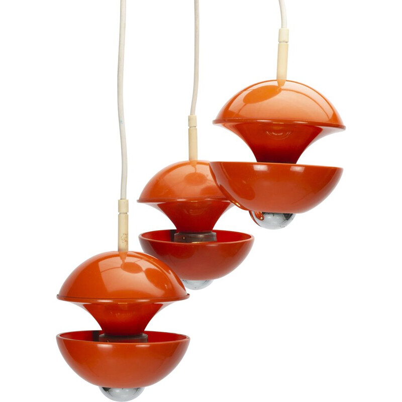 Suspension vintage orange de Klaus Hempel pour l'empereur Leuchten