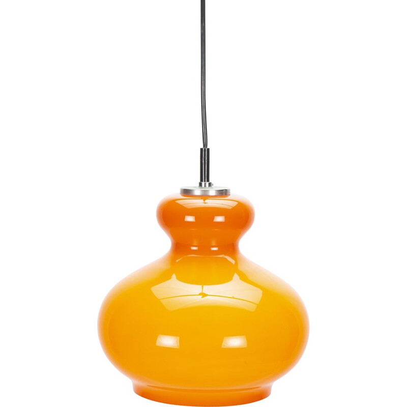 Vintage orange pendant lamp by Peil & Putzler