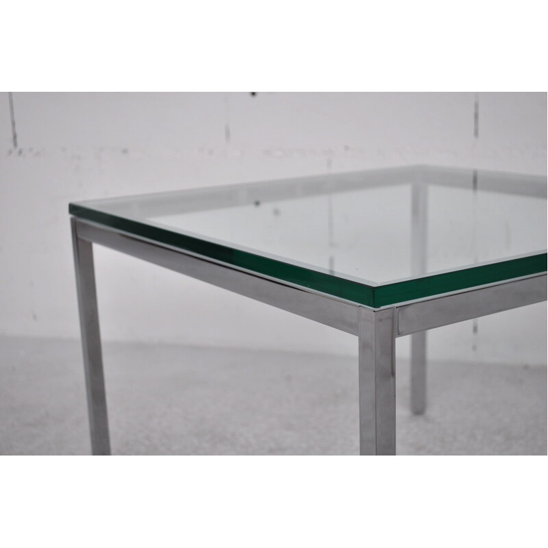 Paire de tables basses "End Table" Knoll International en acier chromé et verre, Florence KNOLL - 1970