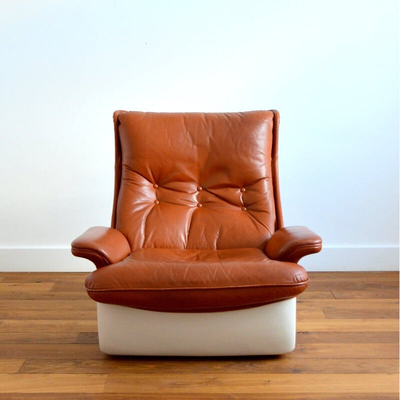 Vintage Orchid armchair by Michel Cadestin for Airborne 1970