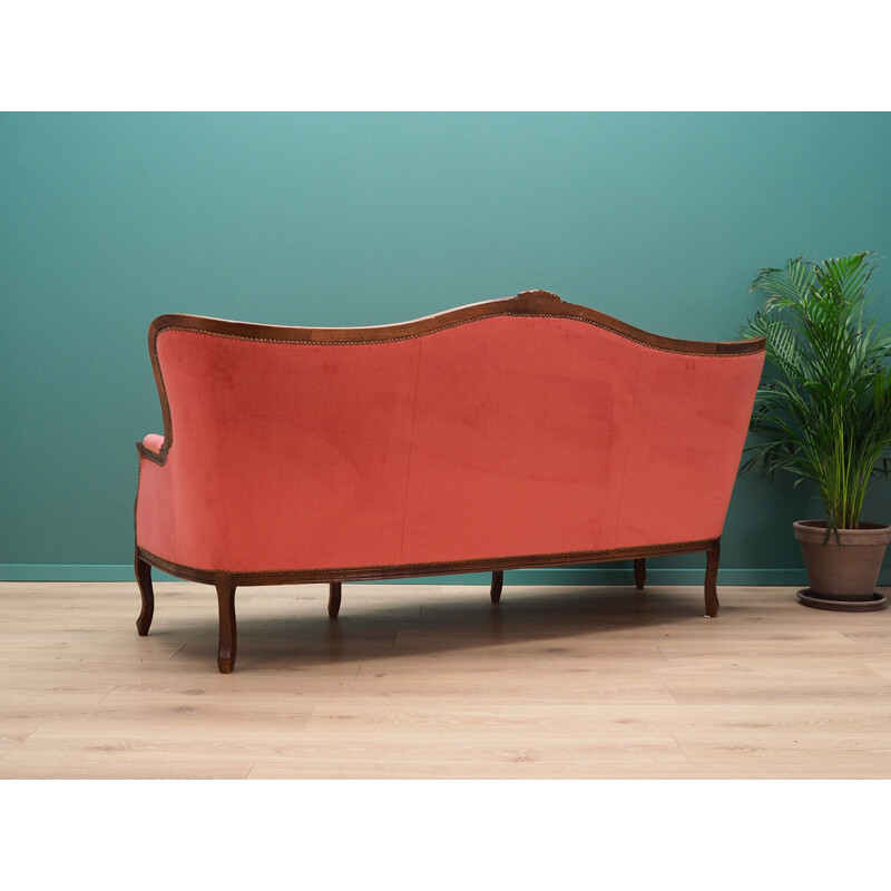 Vintage-Sofa aus rosa Samt, Schweden 1980