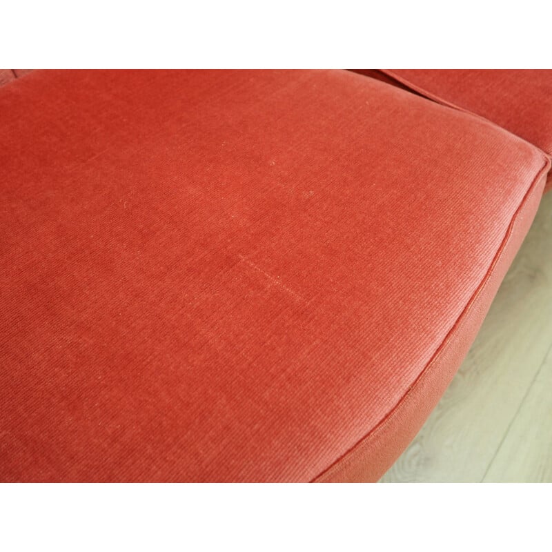 Vintage pink velvet sofa, Sweden 1980