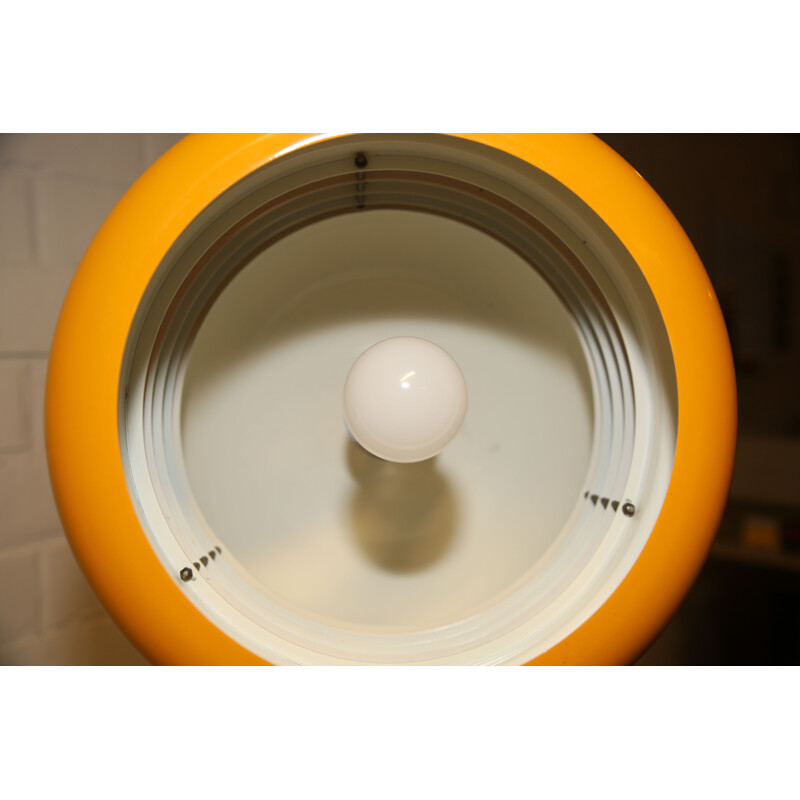 Vintage yellow pendant lamp by Kazuo Motozawa for the Staff Leuchten, Germany 1970