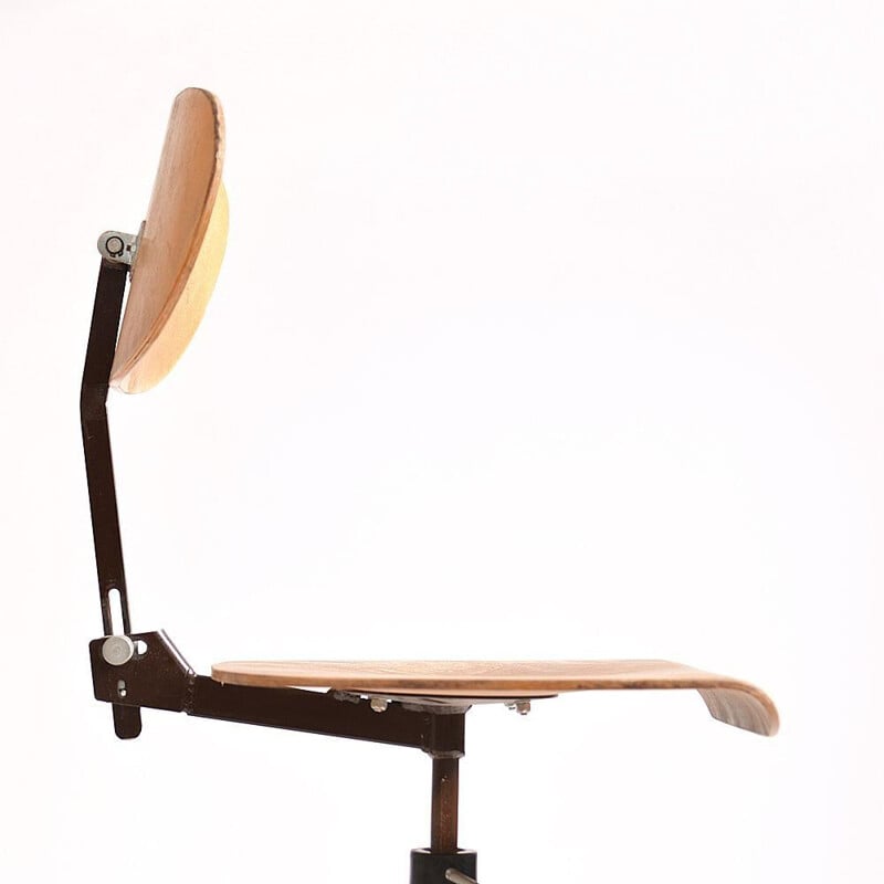 Vintage industrial swivel office chair, Czechoslovakia 1960