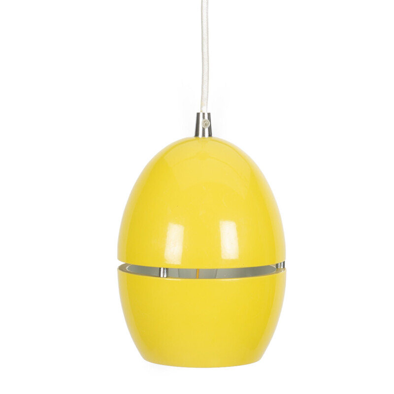 Vintage pendant lamp Yellow Split Egg, Space Age