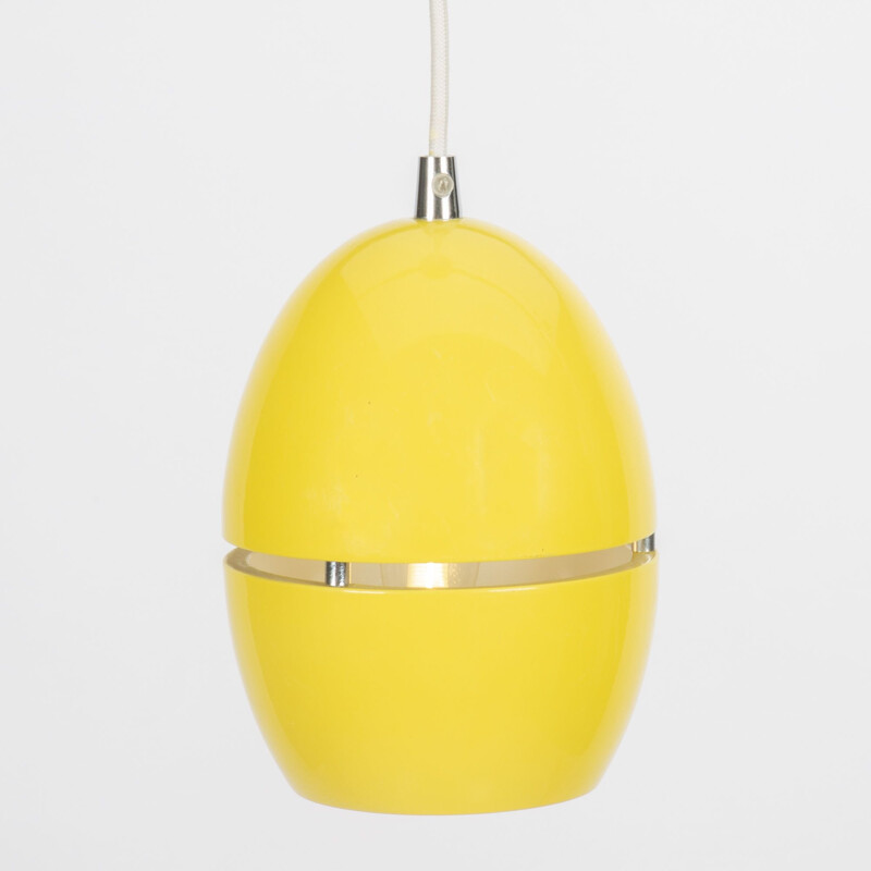 Vintage pendant lamp Yellow Split Egg, Space Age