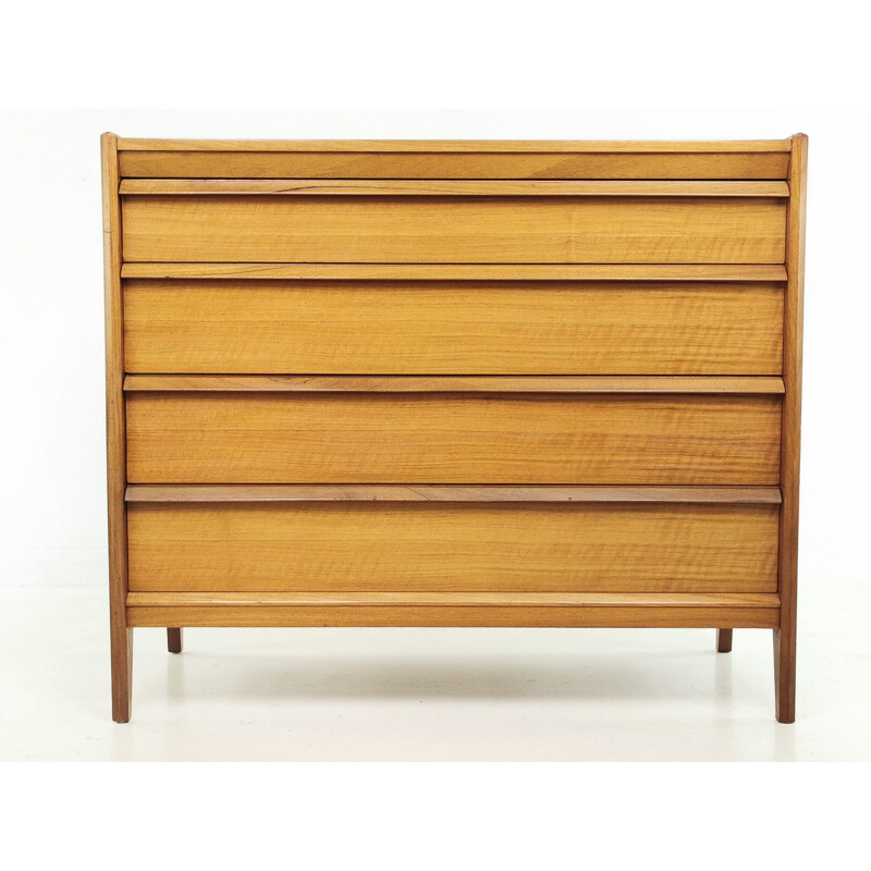 Vintage walnut chest of drawers by John Herbert, France 1960