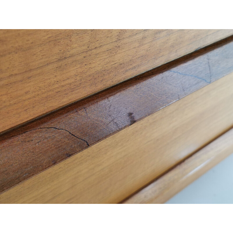 Vintage walnut chest of drawers by John Herbert, France 1960