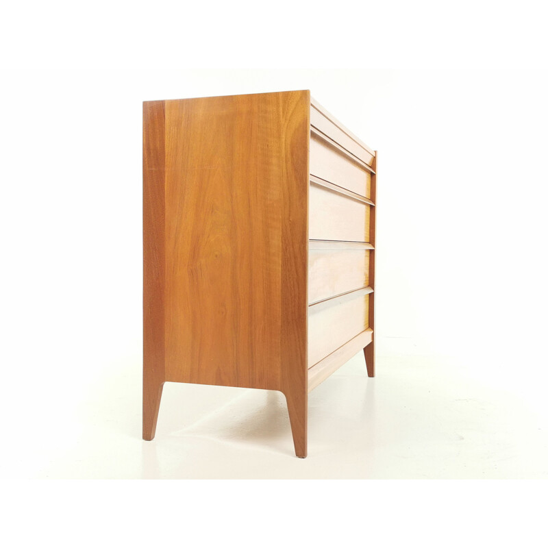 Vintage walnut chest of drawers by John Herbert, France 1960