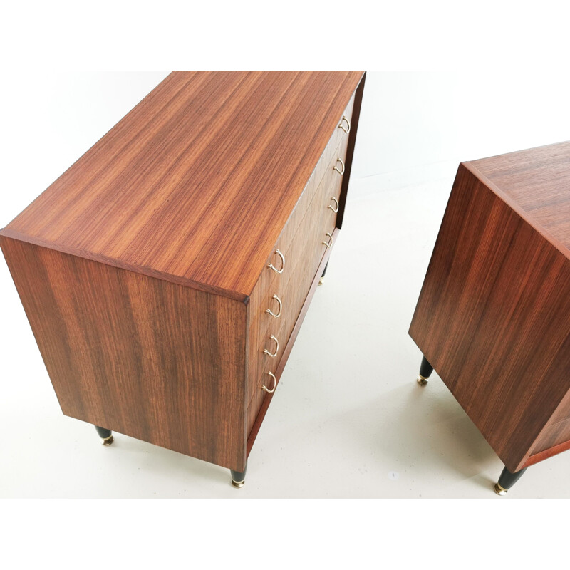 Pair of vintage teak chests of drawers, Ernest Gomme for G Plan 1960