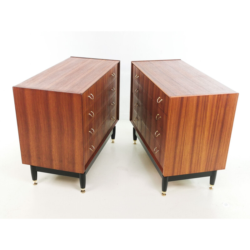 Pair of vintage teak chests of drawers, Ernest Gomme for G Plan 1960