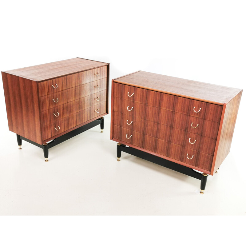 Pair of vintage teak chests of drawers, Ernest Gomme for G Plan 1960