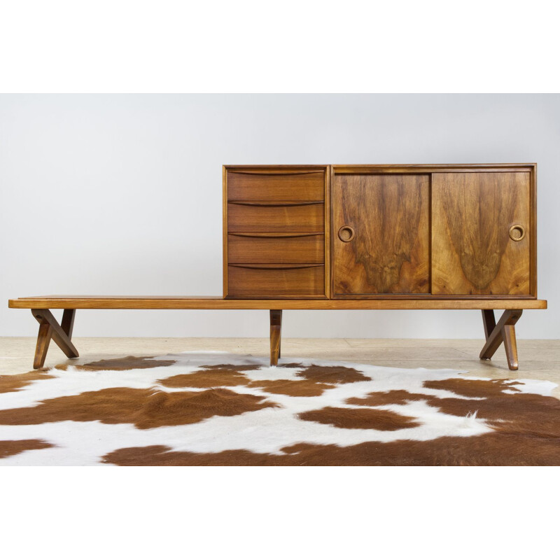 Vintage Credenza in walnut bu Rudolf Glatzel for Fristho 1956s