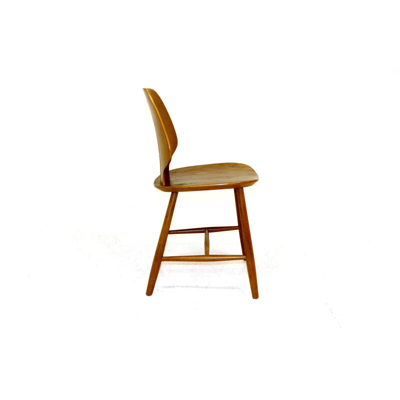 Conjunto de 5 cadeiras de carvalho vintage de Ejnar Johansson para a FDB, Dinamarca 1960