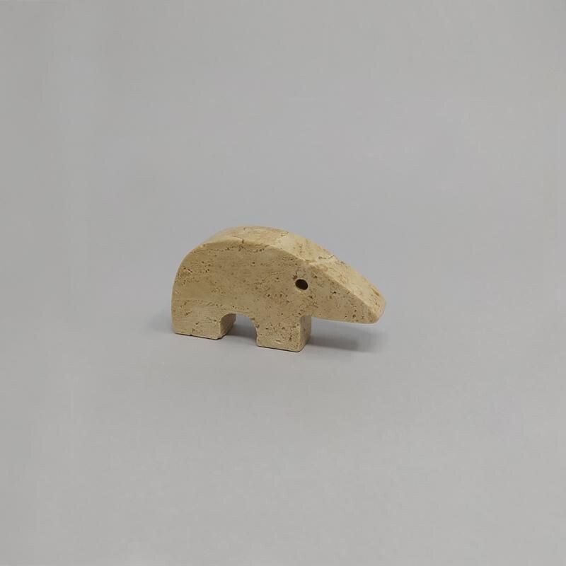 Set of 4 vintage Travertine Anteater Sculptures by Enzo Mari for F.lli Mannelli 1970s