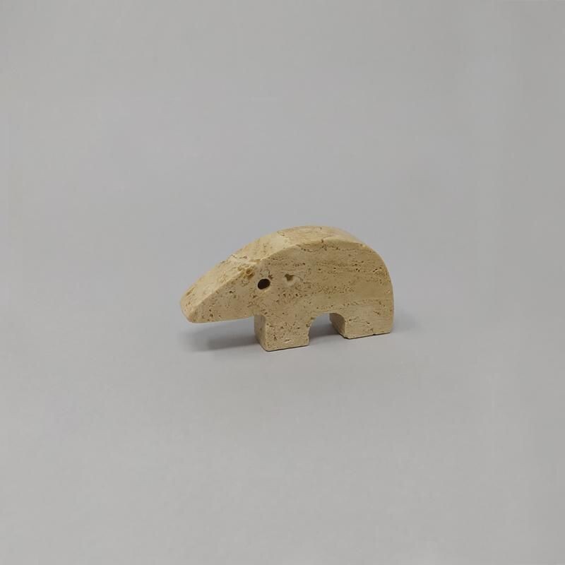 Set of 4 vintage Travertine Anteater Sculptures by Enzo Mari for F.lli Mannelli 1970s