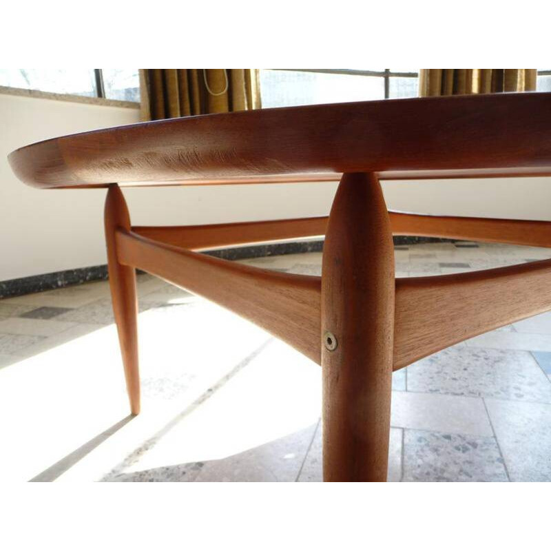 Ludwig Pontoppidan coffee table in teak,  Ejvind A. JOHANSSON - 1960s