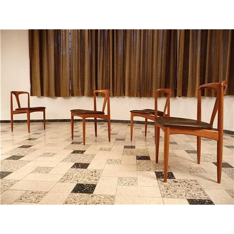 Conjunto de 4 cadeiras de jantar vintage de Johannes Andersen para Uldum Møbelfabrik, Dinamarca 1960