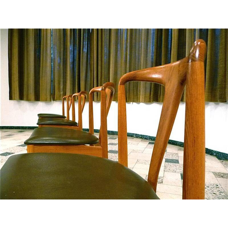 Ensemble de 4 chaises à repas vintage par Johannes Andersen pour Uldum Møbelfabrik, Denmark 1960
