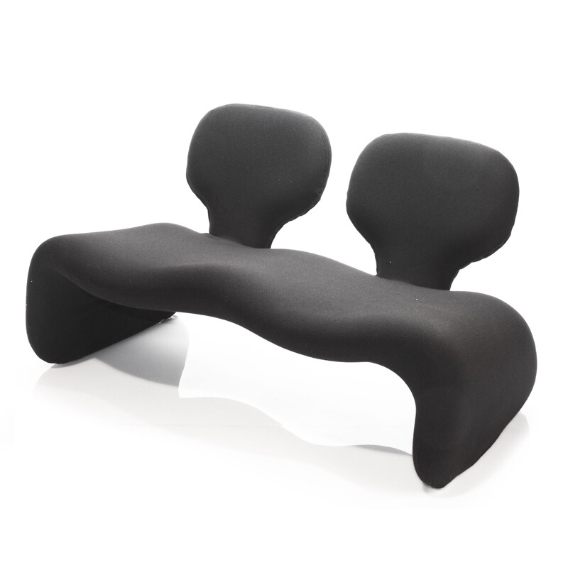 Vintage Black Djinn Sofa by Olivier Mourgue for Airborne