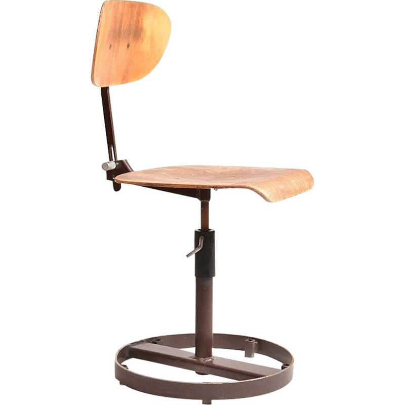 Vintage industrial swivel office chair, Czechoslovakia 1960