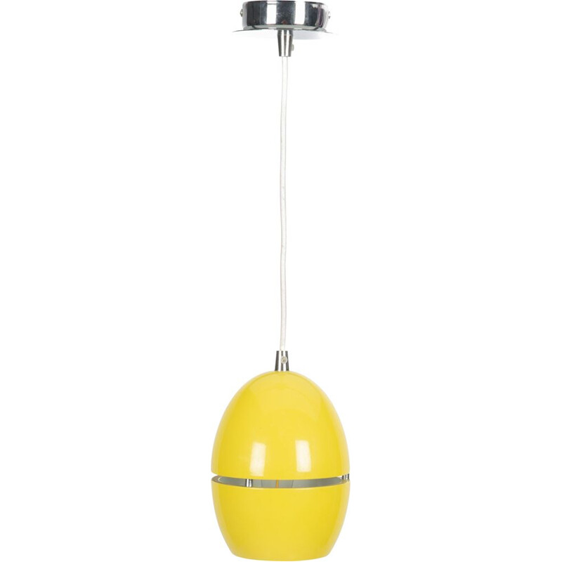 Vintage pendant lamp Yellow Split Egg, Space Age