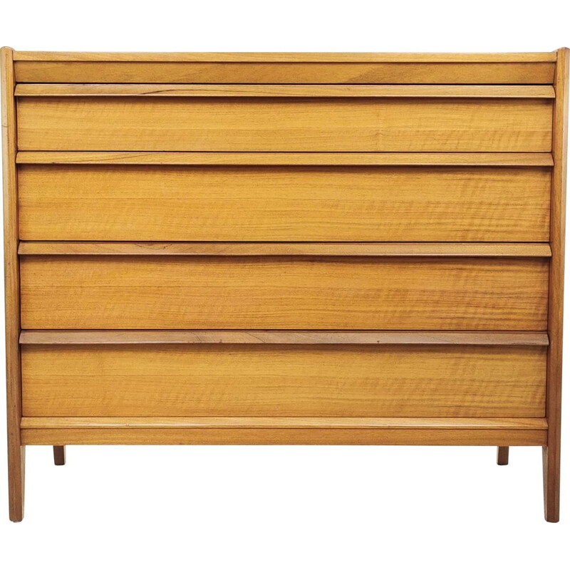 Vintage walnut chest of drawers by John Herbert, France 1960