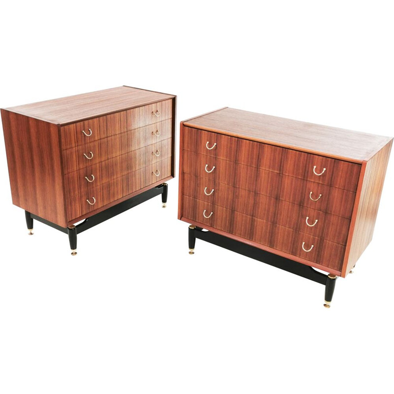 Pair of vintage teak chests of drawers, Ernest Gomme for G Plan 1960