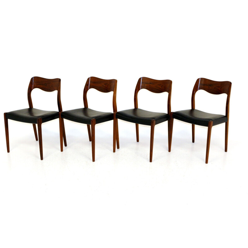 Set of 4 vintage rosewood chairs Danish