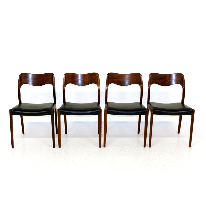 Set of 4 vintage rosewood chairs Danish