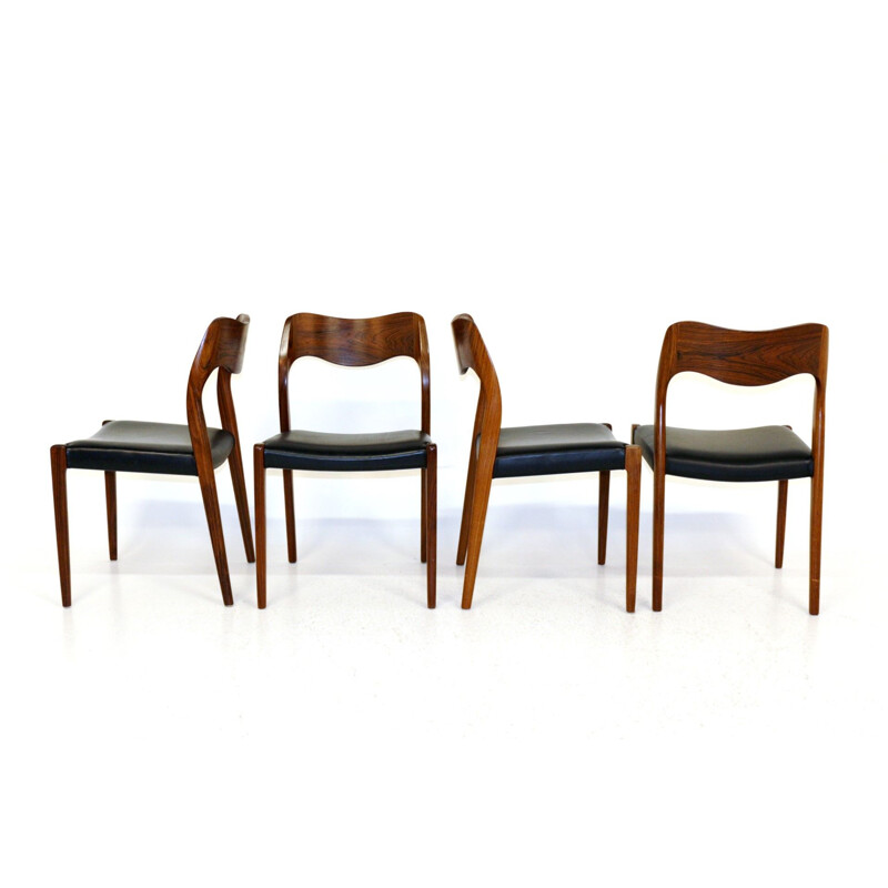 Set of 4 vintage rosewood chairs Danish