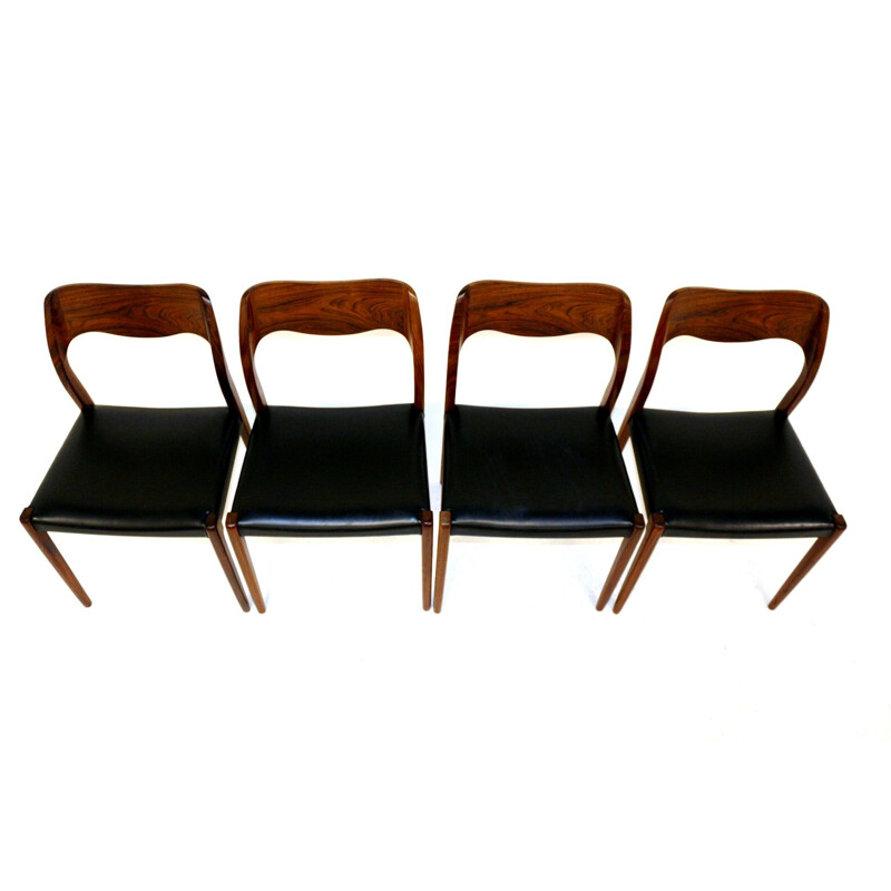 Set of 4 vintage rosewood chairs Danish
