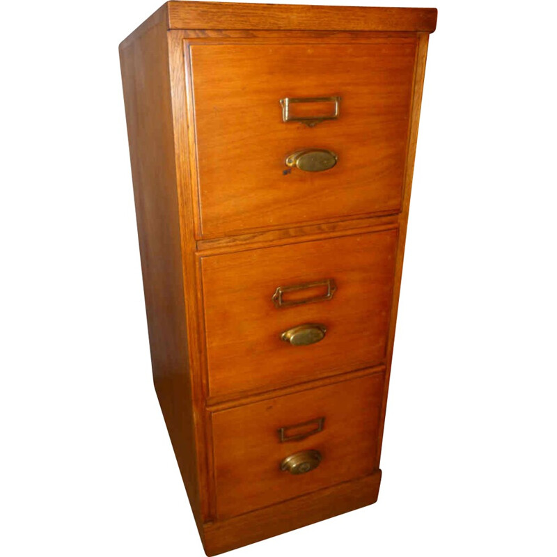 Vertical file drawers in beech and plywood - 1950s