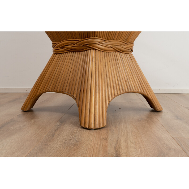 Mesa de centro vintage wheat sheaf de McGuire, America