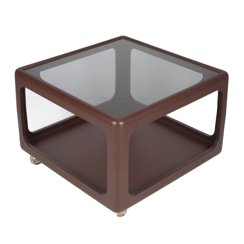 Vintage brown coffee table by Peter Ghyczy for the Horn collection