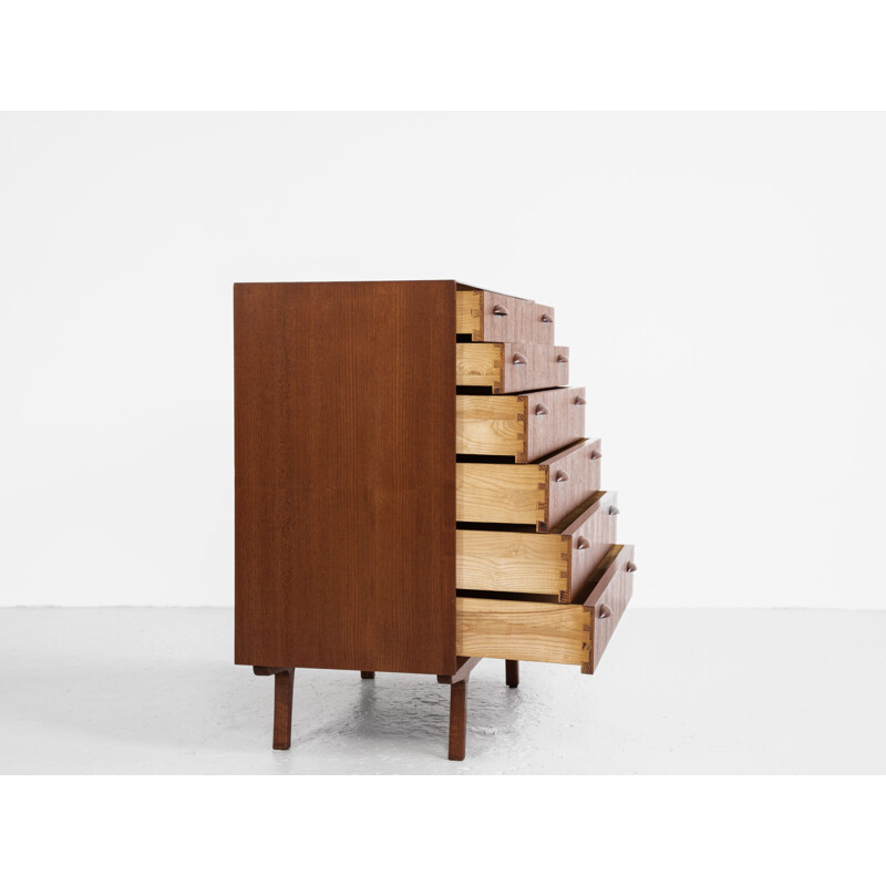 Vintage chest of 6 drawers in teak by Johannes Sorth for Nexo Danish 1960s