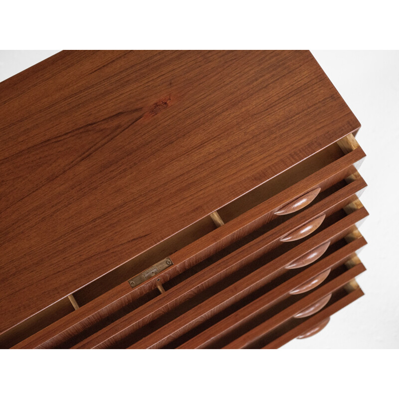 Vintage chest of 6 drawers in teak by Johannes Sorth for Nexo Danish 1960s