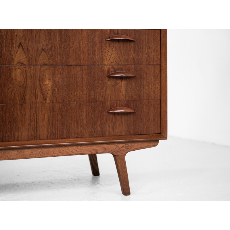 Vintage chest of 6 drawers in teak by Johannes Sorth for Nexo Danish 1960s